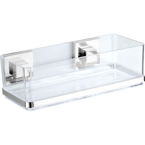 Quadro Étagère rectangulaire de salle de bain avec récipient transparent, Vacuum-Loc, douche, (1/5)
