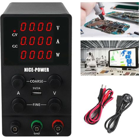 Alimentation de laboratoire, 30V / 0-10A réglable alimentation de laboratoire alimentation dc transformateur stabilisé alimentation à découpage