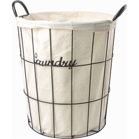 TRADE SHOP - Cesto Contenitore Porta Biancheria Tessuto Con Struttura In Metallo Bagno 10629 - (1/5)