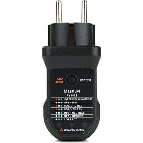 Testeur de prises UlisemSocket, testeur de prises différentielles avancé, fil neutre automatique, fil de terre direct, détecteur de polarité de circuit, testeur de fuites électriques, testeur de prise