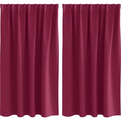 Maison Exclusive - Verdunkelungs-Vorhänge mit Ringen 2 pcs Weinro