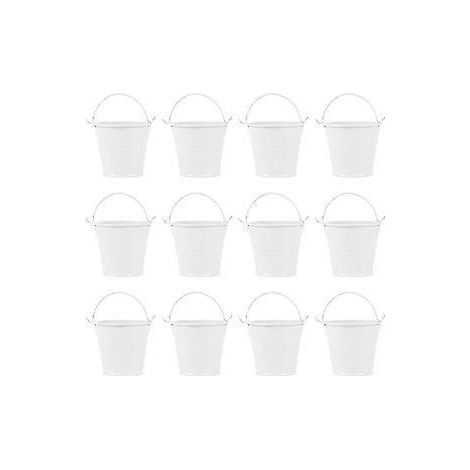 Set of 12 iron buckets for succulent plants, portable storage buckets for flowers, ideal for balconies. (1/4)