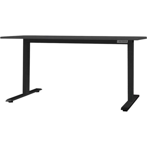 Escritorio eléctrico OFFIX en negro mate de 140 cm ajustable en altura – Tablero de MDF y patas de metal (1/5)