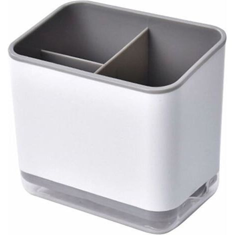 Porte Ustensiles, Egouttoir Couvert, Range-Couverts Multifonctionnel à 3 Compartiments pour Égoutter les Couverts (Gris)