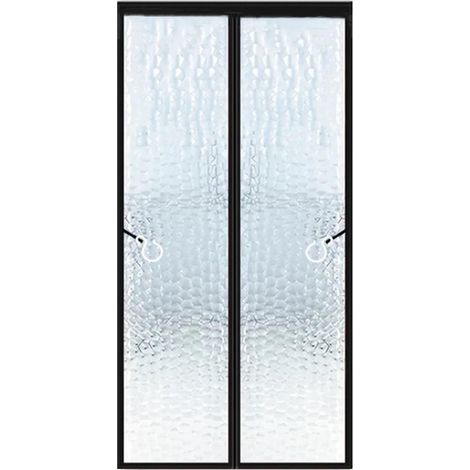 Moustiquaire de Porte Isolante pour Climatisation 110x220cm–EVA Translucide Imperméable, Fermeture Magnétique Automatique, Version à Crochets (1/5)