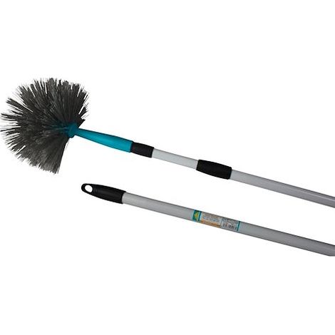 Tête de loup pour balai à poussière – Manche télescopique en métal vernis jusqu'à 1,70m – Nettoyage angles et plafonds – Rozenbal