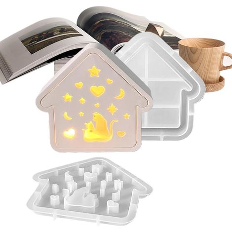Pochoir en silicone pour la maison - En forme de maison de chat - (1/5)