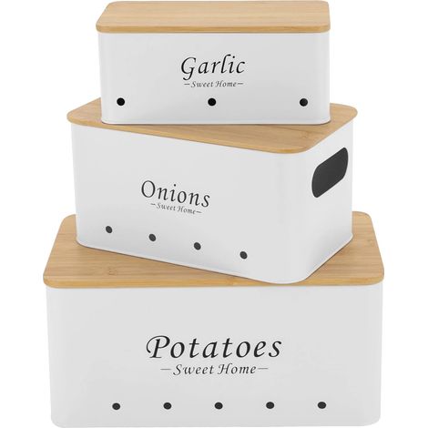 Scatole portaoggetti da cucina, design multi-contenitore, traspiranti, BIANCHE (1/2)