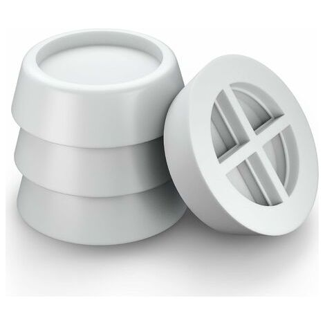 Pied de Machine à Laver, Pieds en Caoutchouc Anti-Vibrations, Anti-Glisse, Protecteur de Plancher, rondelle d'absorption des Chocs pour Tapis, sèche-Linge,4 pièces, blanc,Fonepro (1/5)