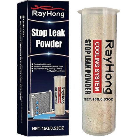 Poudre réparatrice de fuites pour réservoir d'eau de voiture, agent de réparation des fuites pour prévenir les fuites d'eau (1/4)