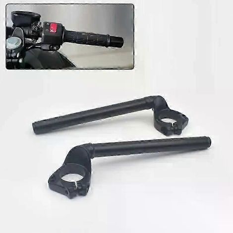 Black split fork tube handlebar bracket for Kawasaki Ninja400 EX400 motorcycles (2018, 2019, 2020, 2021, 2022 models).