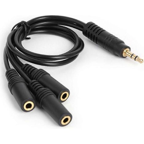 Adaptateur jack stéréo femelle 3 pôles 3,5 mm plaqué or portable en PVC vers fiche femelle 3 pôles (1/5)