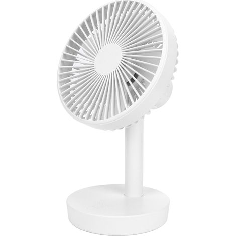 USB-Tischventilator mit 3 Geschwindigkeitsstufen, 5 Flügeln, sanfter Luftstrom, automatischer Schwenkkopf, weiß (1/5)