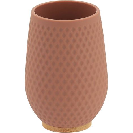 Gobelet effet nid d'abeille abs/as effet rubber et bambou 280 ml - cappuccino - Tendance (1/2)