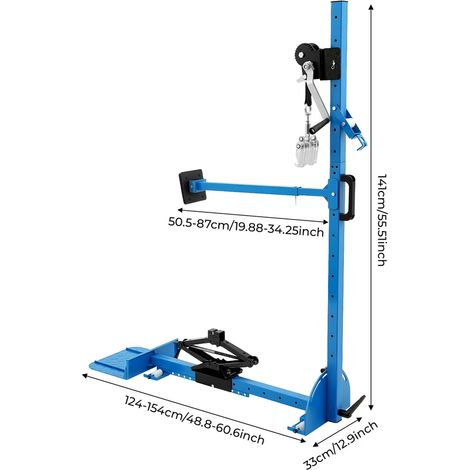 Outil de réparation de creux en tôle Lata, outil de réparation de creux de voiture réglable, traction maximale 800 kg, 124 - 154 33 141 cm (1/5)