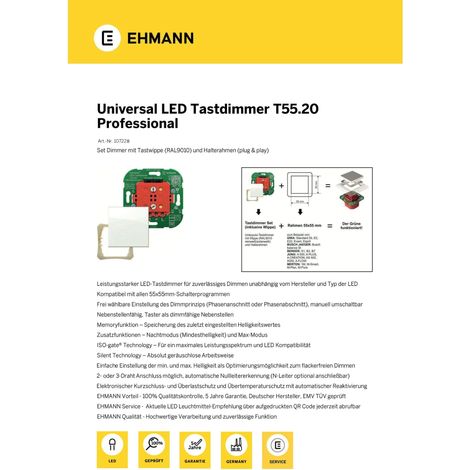Dispositivo di comando ehmann 5592x0000 compatibile LED principio dimmerabile