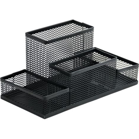 Porte-stylo carré à 4 compartiments, organiseur de bureau grande capacité (1/3)