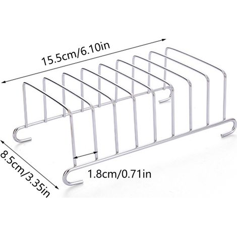 Grille refroidissement inox, support pain grillé 8 fentes accessoire friteuse air chaud (1/5)