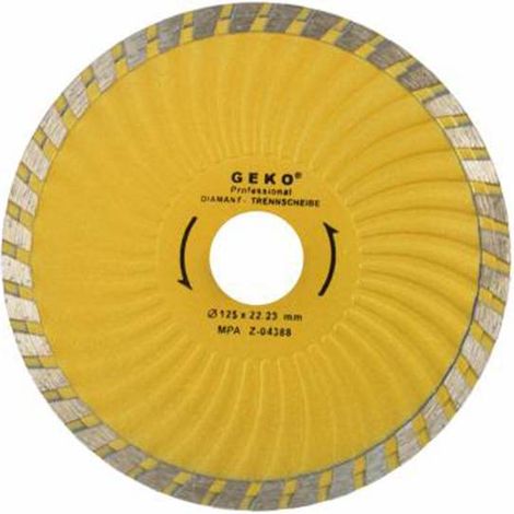 Disque diamanté turbo plus pour découpe nette de matériaux durs Ø125 mm  x 22.2 mmm