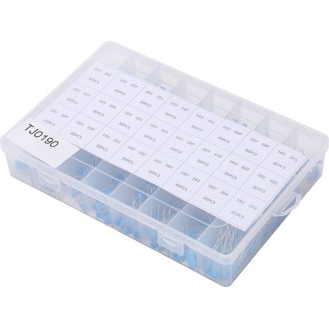 700Pcs Ceramic Capacitor 1KV High Voltage 24 Values Assortment Kit Set for Radio TV