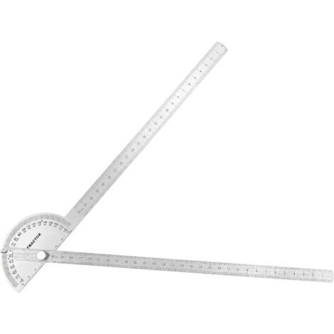 0-180 Degrés Rapporteur d'angle à Tête Ronde, Multifonctionnel En Acier Inoxydable Protractor Angle, Rapporteur D'angle tête Ronde Ingénieur Protractor pour Peinture Dessin (1/5)