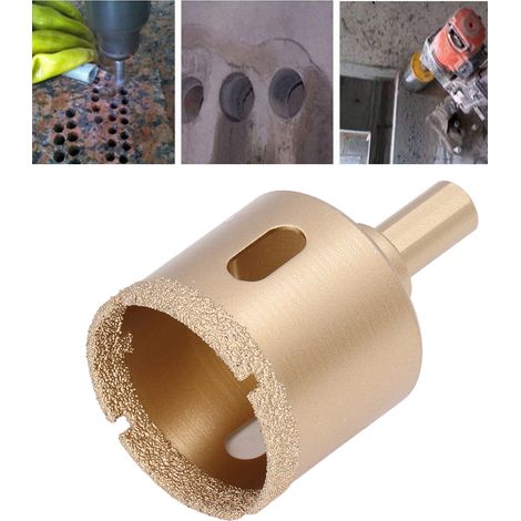 Forets diamantés 22-40 mm, forets à tige triangulaire, scie cloche haute performance pour verre/carrelage/granit/marbre/porcelaine (40 mm). (1/5)