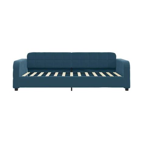 Lit de jour avec tiroir (matelas non inclus), bleu, 90 × 200 cm, rangement pratique intégré, meuble de chambre, design contemporain, montage facile (1/5)