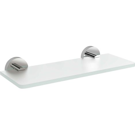 Sapho X-Round - Ablage, Länge 20 cm, Milchglas/Chrom XR009-02 (1/2)