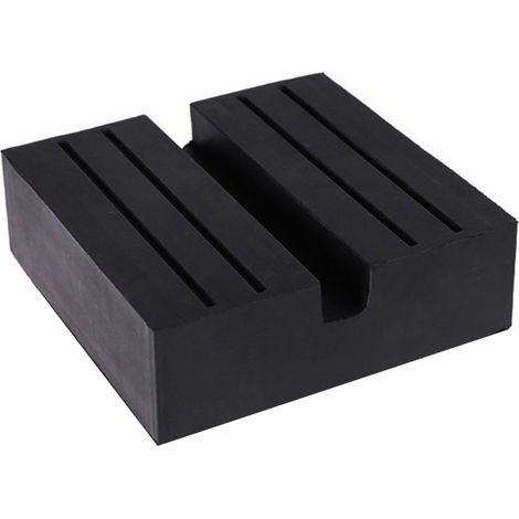 Almohadilla de goma para gato (1 pieza) - Adaptador universal cuadrado negro antideslizante para riel de elevador de coche - Herramienta de reparación de elevadores (1/5)