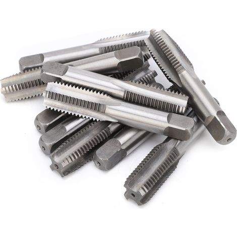 Lot de 10 tarauds à main M16 en acier allié haute dureté, cannelure droite pour taraudage et perçage (1/5)