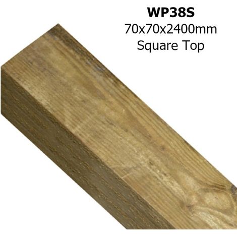 Square Top Wall Mounted Posts - Pressure Treated Scandinavian Redwood - L70 x W70 x H2400 mm