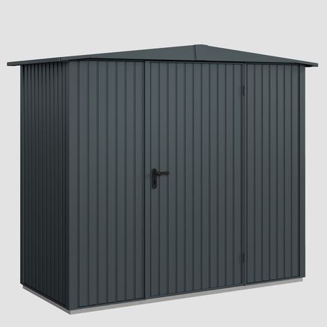 Hörmann Ecostar Metall-Gerätehaus Trend mit Satteldach Typ 1, 259 x 121 cm, anthrazitgrau, 2,6 m², 1-flüglige Tür