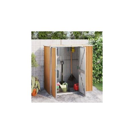 Abri à outils de jardin marron 161x89x161 acier galvanisé (1/5)