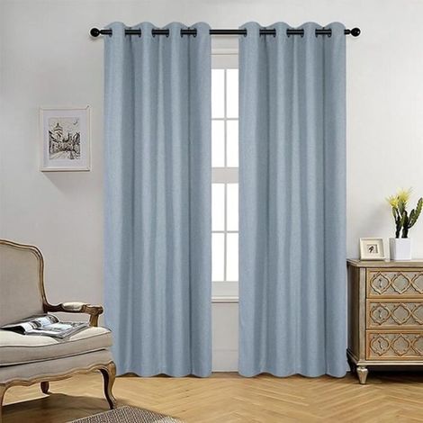 Rideau occultant - Bord-côte - Bleu - 132x241 cm bleu (1/4)