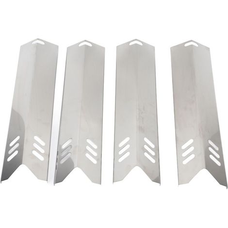 4 Pièces Plaques de Protection Réglables pour Gril, Couvre-Brûleurs en Acier Inoxydable pour Barbecue à Gaz, Déflecteurs de Chaleur (1/5)