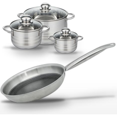 Lot Poêle 24cm et 3 Faitouts Elo Relief Solution (1/5)