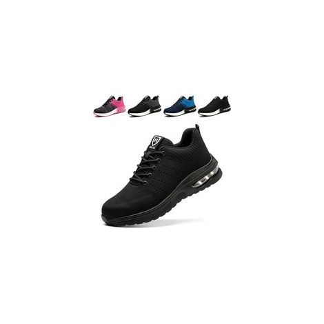 Chaussures de Sécurité Hommes Femmes Légère Basket de Sécurité Respirante Confortable Chaussure de Travail avec Embout en Acier, gris foncé Taille 40