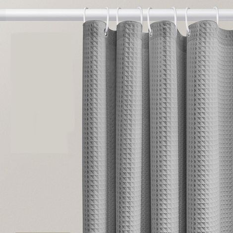 Rideau de douche polyester 90x180 cm gris pour salle de bain (1/4)