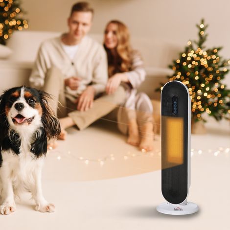 Calefactor oscilante de 1200/2000 W - mini calefactor cerámico PTC - mando a distancia incluido - calefacción complementaria (1/5)