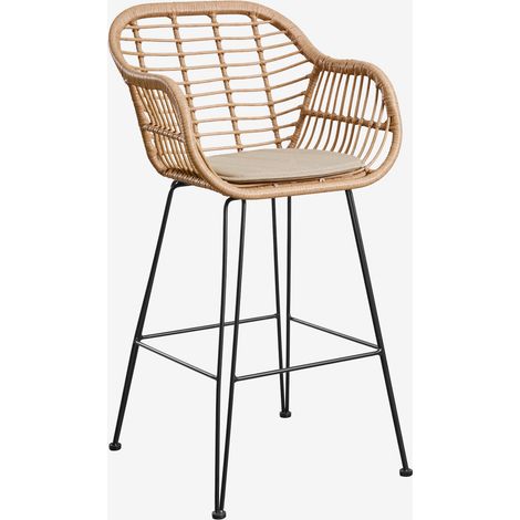 Pack de 2 taburetes alto en mimbre sintético Zole SKLUM             