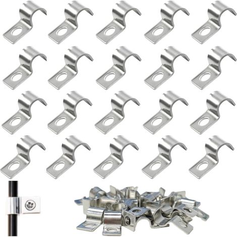 75 x U-Shaped Clamps, U-Tube Fixing Clips, Metal Clamp Clamps, Stainless Steel, Single Hole for Cables, Pipes, Wire Mesh (8 mm) Cable holder screwable clamp stainless steel cable clamp various sizes (1/5)