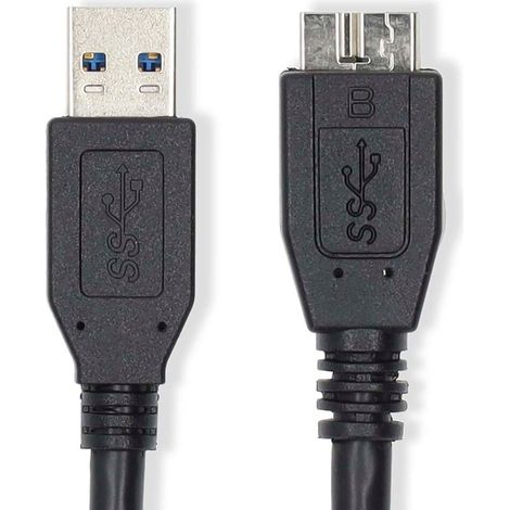 Nedis USB-Kabel / USB 3.2 Gen 1 / USB-A Stecker / USB Micro-B Stecker / 18 W / 5 Gbps / Vernickelt / 2.00 m / Rund / PVC / Schwarz / Label