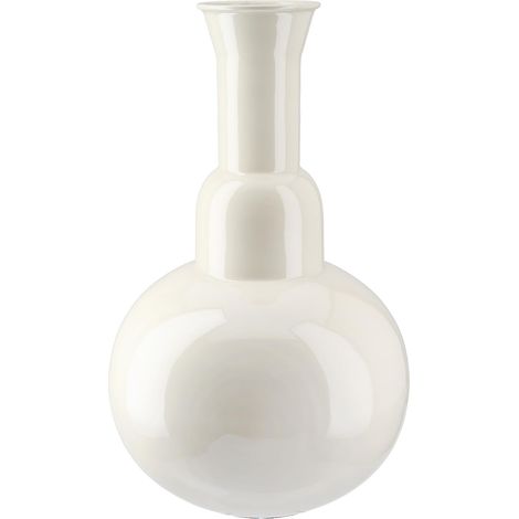 Vase en métal - Crème Brillante - Hauteur 36 cm x Largeur 23 cm - Vase décoratif (1/4)