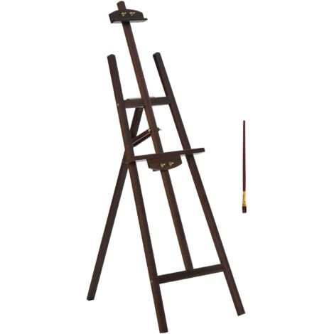 Chevalet d'artiste sur pieds dim. 51.5L x 71.5l x 134.5H cm inclinaison réglable 90° max. bois de pin (1/4)
