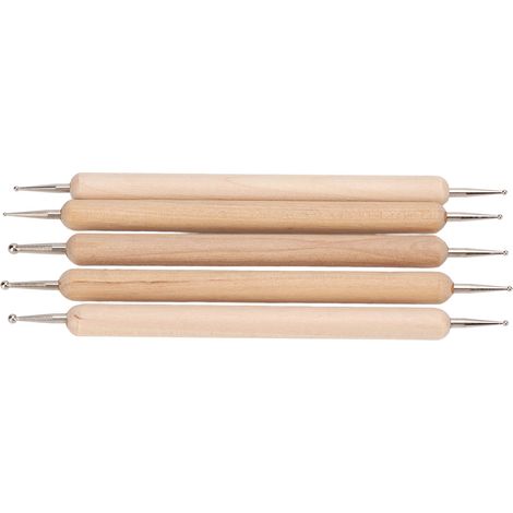 Stylo Double Pointe 5 Pièces pour Sculpture Argile, Outils de Modelage et Gravure avec Manche Ergonomique (1/5)