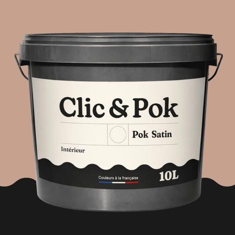 POK SATIN Peinture Mur Plafond – Intérieure Satinée, Lessivable, Multisupport - Beige Rosé - 10L
