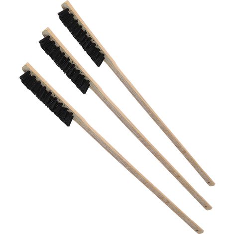 Lot de 3 brosses de nettoyage en bois résistant à long manche pour cages à oiseaux (perroquets) - Accessoires indispensables (1/5)