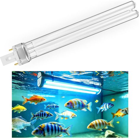 Ampoules de Filtre de Bassin 9W, Ultraviolets UVC pour Filtres et Clarificateurs, Tube UV de Remplacement 2 Broches G23 PLS, Pour étangs à poissons, Aquariums2 pièces