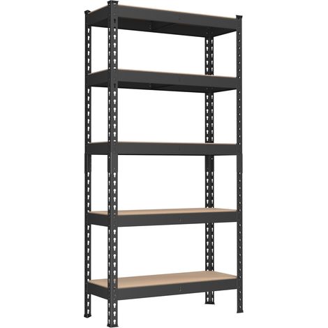 Songmics – Rayonnage étagère charges lourdes 5 niveaux – 30 x 75 x 150 cm – Capacité 875 kg – Pour garage, cave, bureau – Design emboîtable