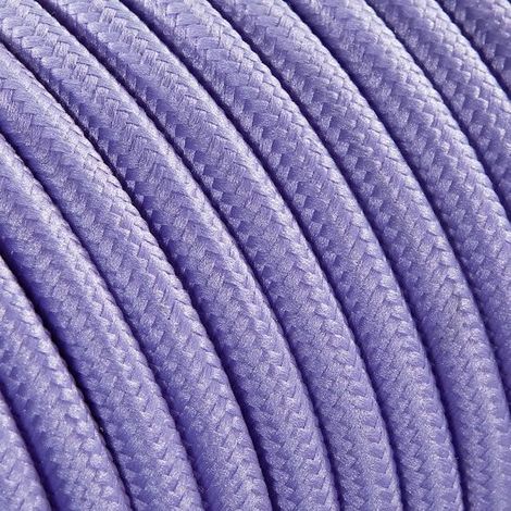 Fil Électrique Tissu Violet Lilas 2x0,75mm² - Câble Électrique Textile de Qualité